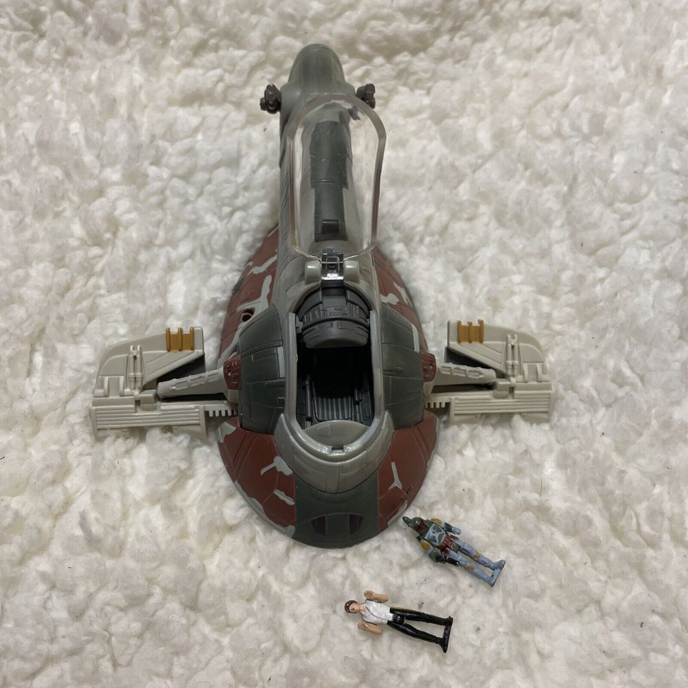 Star Wars Micro Machines Action Fleet Boba Fett Slave l w/ Han Solo in Carbonite
